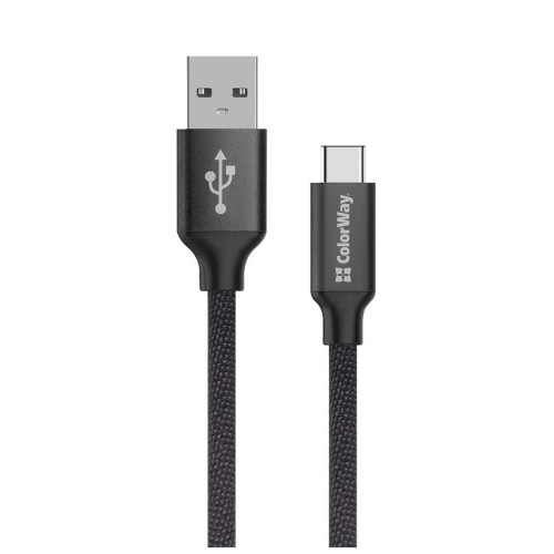 Дата кабель USB 2.0 AM to Type-C 2.0m black ColorWay (CW-CBUC008-BK) – ColorWay