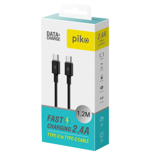 Дата кабель USB-C to USB-C 1.2m CB-TT11 black Piko (1283126504105) – Piko (вид 1)