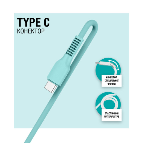 Дата кабель USB 2.0 AM to Type-C 1.2m AL-CBCOLOR-T1MT Mint ACCLAB (1283126518256) – ACCLAB (вид 2)
