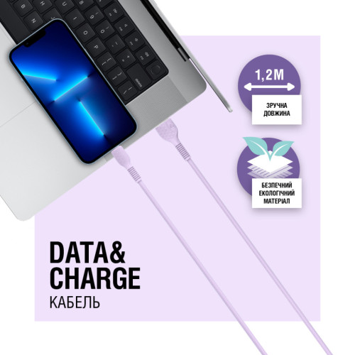 Дата кабель USB 2.0 AM to Type-C 1.2m AL-CBCOLOR-T1BK Purple ACCLAB (1283126518270) – ACCLAB (вид 3)