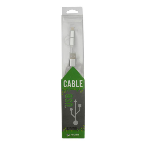 Дата кабель USB 2.0 AM to Lightning + Micro 5P 1.0m cotton PowerPlant (KD00AS1290) – PowerPlant (вид 1)