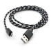 Дата кабель USB 2.0 AM to Micro 5P 2color nylon 1m black Vinga (VCPDCMBN31BK) – Vinga (вид 2)