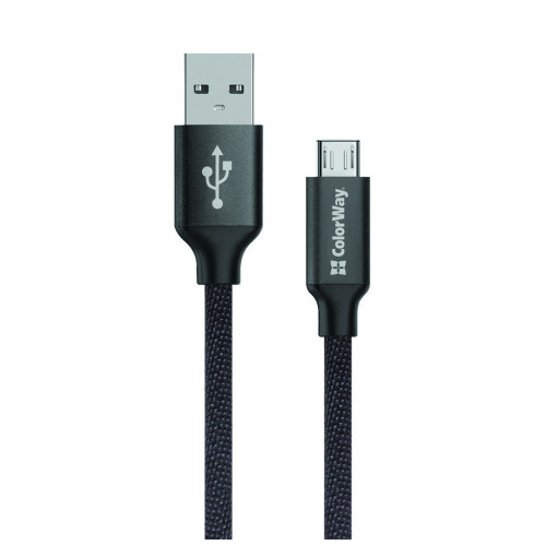 Дата кабель USB 2.0 AM to Micro 5P 1.0m black ColorWay (CW-CBUM002-BK) – ColorWay