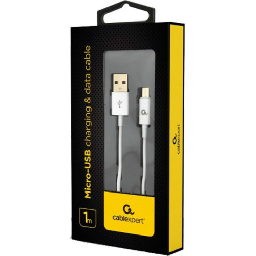Дата кабель USB 2.0 Micro 5P to AM Cablexpert (CC-USB2P-AMmBM-1M-W) – Cablexpert (вид 1)