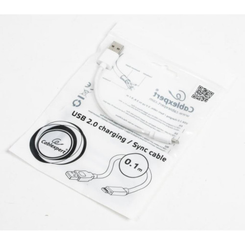 Дата кабель USB 2.0 AM to Lightning 0.1m Cablexpert (CC-USB2-AMLM-W-0.1M) – Cablexpert (вид 1)
