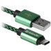 Дата кабель USB 2.0 AM to Type-C 1.0m USB09-03T PRO green Defender (87816) – Defender
