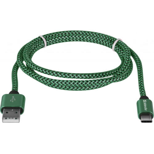 Дата кабель USB 2.0 AM to Type-C 1.0m USB09-03T PRO green Defender (87816) – Defender (вид 1)