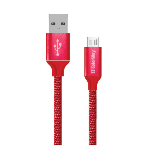 Дата кабель USB 2.0 AM to Micro 5P 2.0m red ColorWay (CW-CBUM009-RD) – ColorWay