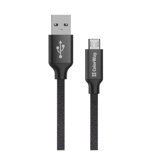 Дата кабель USB 2.0 AM to Micro 5P 2.0m black ColorWay (CW-CBUM009-BK) – ColorWay