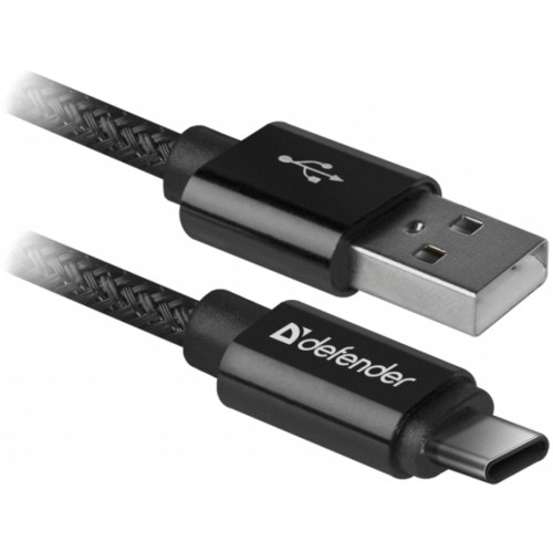 Дата кабель USB 2.0 AM to Type-C 1.0m USB09-03T PRO Black Defender (87814) – Defender