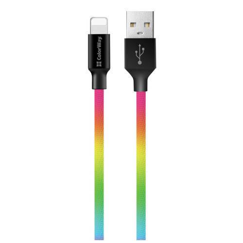Дата кабель USB 2.0 AM to Lightning 1.0m multicolor ColorWay (CW-CBUL016-MC) – ColorWay (вид 1)
