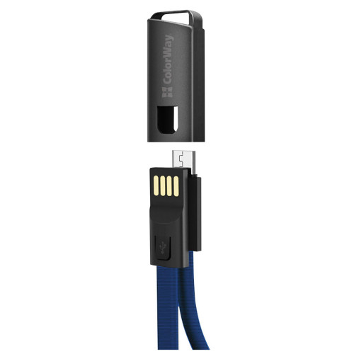 Дата кабель USB 2.0 AM to Micro 5P 0.22m blue ColorWay (CW-CBUM022-BL) – ColorWay (вид 1)