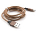 Дата кабель USB 2.0 AM to Type-C nylon 1m brown Vinga (VCPDCTCNB21BR) – Vinga (вид 2)