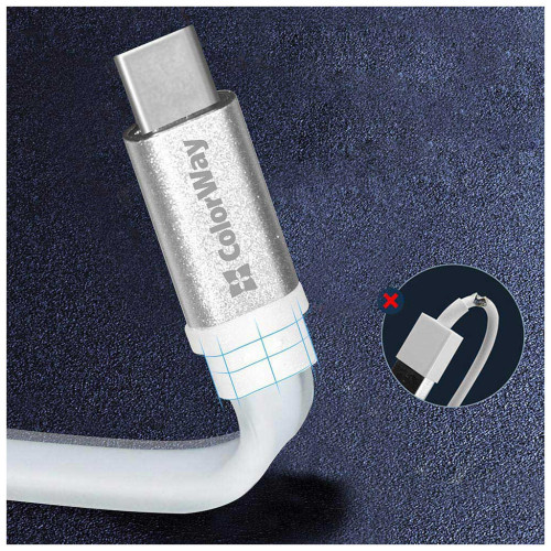 Дата кабель USB 2.0 AM to Type-C 0.25m white ColorWay (CW-CBUC001-WH) – ColorWay (вид 2)