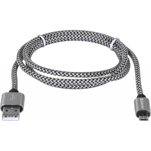 Дата кабель USB 2.0 AM to Micro 5P 1.0m USB08-03T PRO white Defender (87803) – Defender (вид 1)