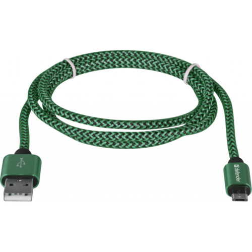 Дата кабель USB 2.0 AM to Micro 5P 1.0m USB08-03T green Defender (87804) – Defender (вид 1)