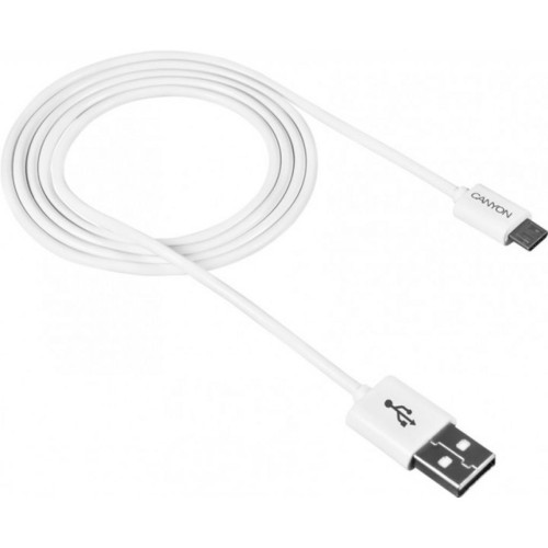 Дата кабель USB 2.0 AM to Micro 5P 1.0m White Canyon (CNE-USBM1W) – CANYON