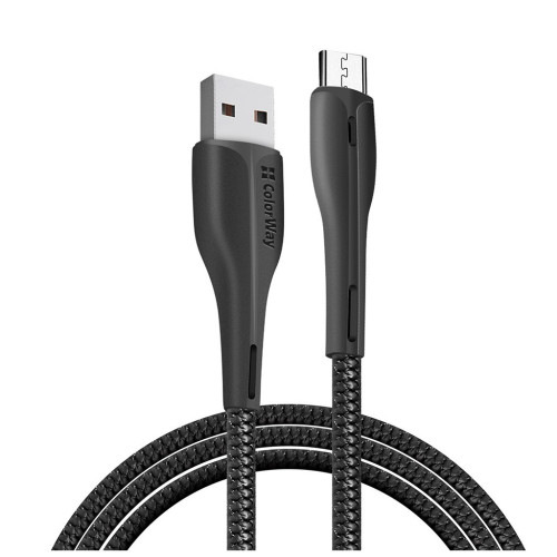 Дата кабель USB 2.0 AM to Micro 5P 1.0m led black ColorWay (CW-CBUM034-BK) – ColorWay
