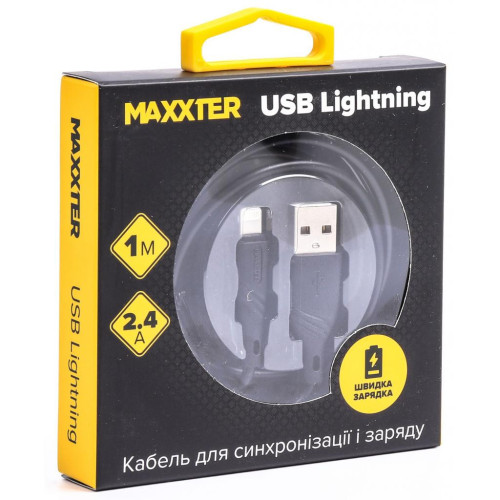 Дата кабель USB 2.0 AM to Lightning 1.0m Maxxter (UB-L-USB-02-1m) – Maxxter (вид 1)