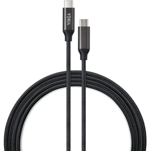 Дата кабель USB-C to USB-C 1.0m 100W E-Mark Chip Nylon Vinga (VCPCTC100BK) – Vinga