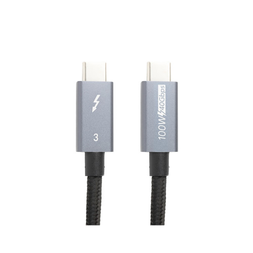 Дата кабель USB-C to USB-C 1.0m Thunderbolt 3 40Gbps, 100W, 20V/ 5A, 4K/ PowerPlant (CA913336) – PowerPlant