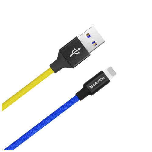 Дата кабель USB 2.0 AM to Lightning 1.0m National ColorWay (CW-CBUL052-BLY) – ColorWay (вид 1)