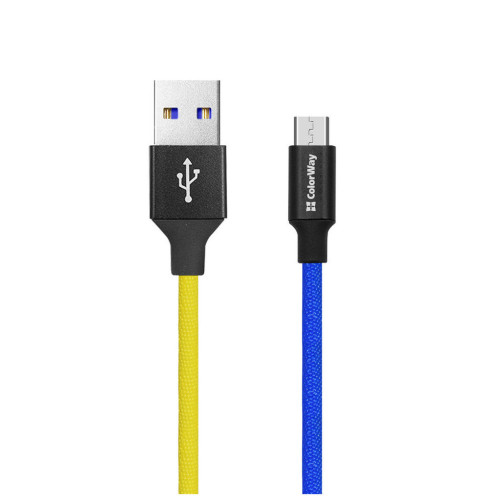 Дата кабель USB 2.0 AM to Micro 5P 1.0m National ColorWay (CW-CBUM052-BLY) – ColorWay