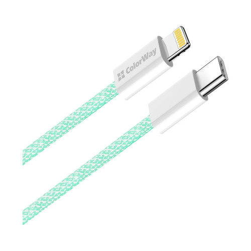 Дата кабель USB-C to Lightning 1.0m 27W green ColorWay (CW-CBPDCL061-G) – ColorWay (вид 1)