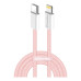 Дата кабель USB-C to Lightning 1.0m 27W pink ColorWay (CW-CBPDCL061-P) – ColorWay