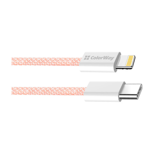 Дата кабель USB-C to Lightning 1.0m 27W pink ColorWay (CW-CBPDCL061-P) – ColorWay (вид 2)