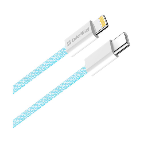 Дата кабель USB-C to Lightning 1.0m 27W blue ColorWay (CW-CBPDCL061-BL) – ColorWay (вид 1)