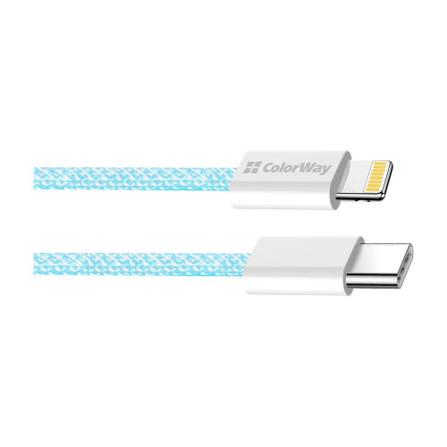 Дата кабель USB-C to Lightning 1.0m 27W blue ColorWay (CW-CBPDCL061-BL) – ColorWay (вид 2)
