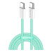 Дата кабель USB-C to USB-C 1.0m 60W 3.0А green ColorWay (CW-CBPDCC061-G) – ColorWay