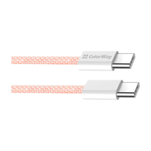 Дата кабель USB-C to USB-C 1.0m 60W 3.0А pink ColorWay (CW-CBPDCC061-P) – ColorWay (вид 2)