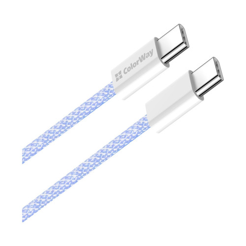 Дата кабель USB-C to USB-C 1.0m 60W 3.0А purple ColorWay (CW-CBPDCC061-PU) – ColorWay (вид 1)