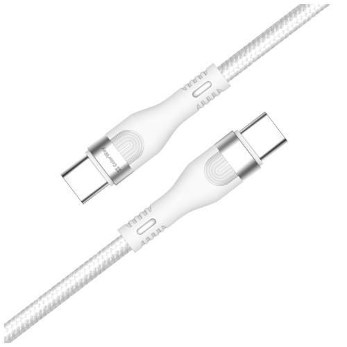 Дата кабель USB-C to USB-C 1.0m (PD Fast Charging 240W) 5А white ColorWay (CW-CBPDCC065-WT) – ColorWay (вид 1)