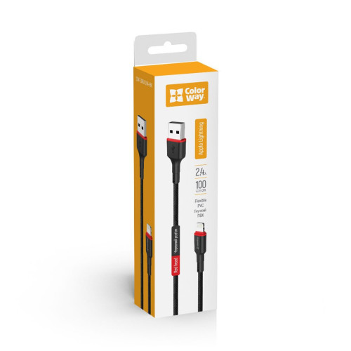 Дата кабель USB-C to Lightning 1.0m 2.4А black ColorWay (CW-CBUL064-BK) – ColorWay (вид 1)
