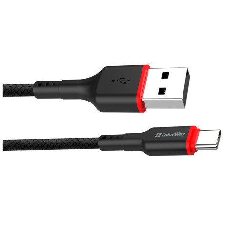 Дата кабель USB-C to USB-C 1.0m 2.4А black ColorWay (CW-CBUC064-BK) – ColorWay (вид 1)