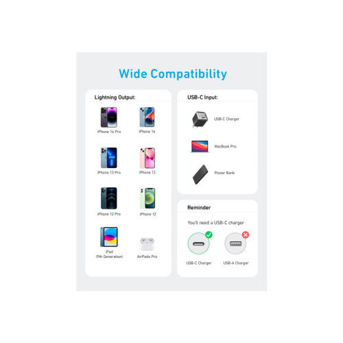 Дата кабель USB 2.0 AM to Lightning 1.8m 322 White Anker (A81B6H21) – Anker (вид 2)