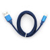 Дата кабель USB 2.0 AM to Lightning nylon 1m blue Vinga (VCPDCLNB21B) – Vinga
