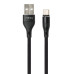 Дата кабель USB 2.0 AM to Type-C 1.0m cylindric nylon back Vinga (VCPDCTCCANB1BK) – Vinga (вид 1)