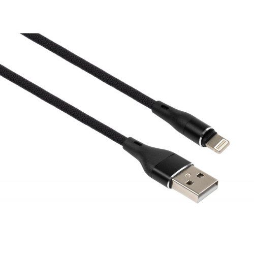 Дата кабель USB 2.0 AM to Lightning 1.0m cylindric nylon back Vinga (VCPDCLCANB1BK) – Vinga