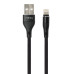 Дата кабель USB 2.0 AM to Lightning 1.0m cylindric nylon back Vinga (VCPDCLCANB1BK) – Vinga (вид 1)