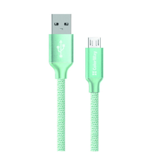 Дата кабель USB 2.0 AM to Micro 5P 1.0m mint ColorWay (CW-CBUM002-MT) – ColorWay