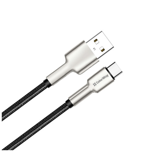 Дата кабель USB 2.0 AM to Type-C 1.0m head metal black ColorWay (CW-CBUC046-BK) – ColorWay (вид 1)