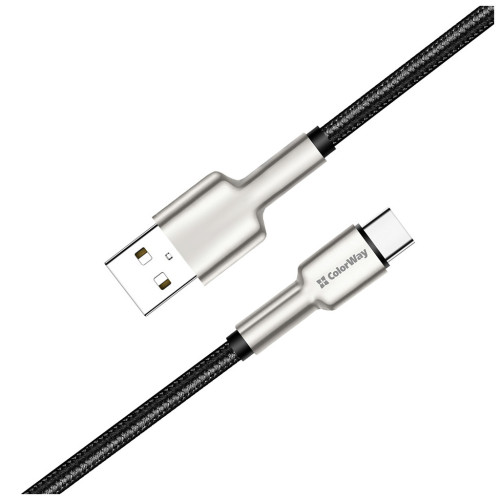 Дата кабель USB 2.0 AM to Type-C 1.0m head metal black ColorWay (CW-CBUC046-BK) – ColorWay (вид 2)