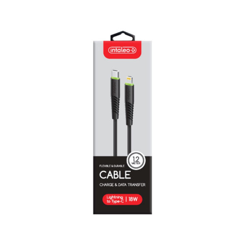 Дата кабель USB-C to Lightning 1.2m CBFLEXTL1 18W black Intaleo (1283126542459) – Intaleo (вид 1)