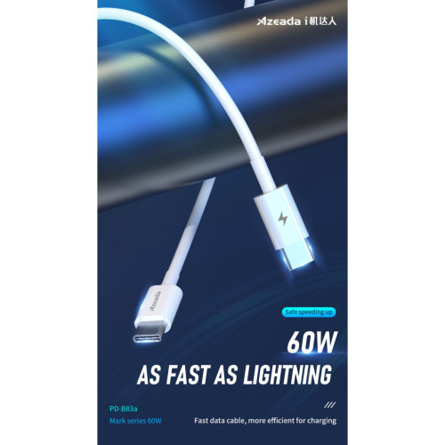 Дата кабель USB-C to USB-C 1.0m PD-B83a 60W Proda (PD-B83a-WHT) – Proda (вид 1)