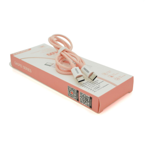 Дата кабель USB 2.0 AM to Lightning 1.0m KSC-723 GAOFEI Pink 2.4A iKAKU (KSC-723-P-L) – iKAKU