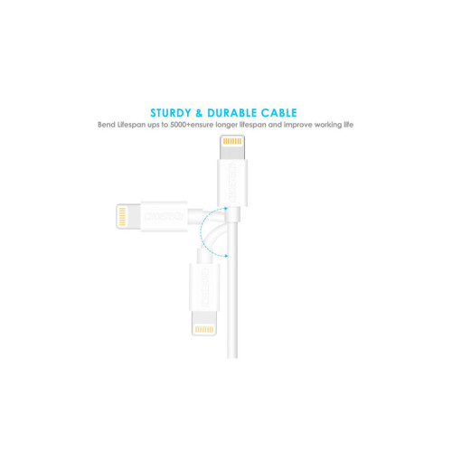 Дата кабель USB 2.0 AM to Lightning 1.8m 2.1A MFI White Choetech (IP0027-WH) – Choetech (вид 2)